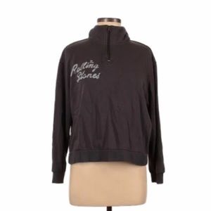 Rolling Stones crop quarter zip sweatshirt